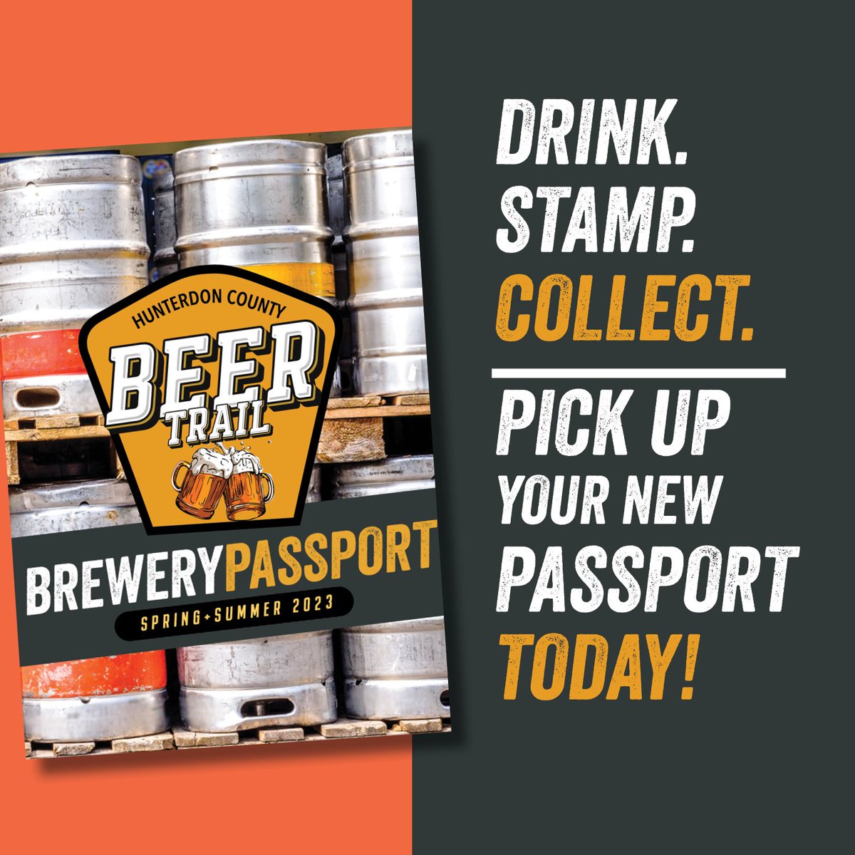 The Spring / Summer Hunterdon Beer Trail Passport is HERE! ✨ 
Let's get stamping 🍻 Passports will be given out through the end of September 2023 or while supplies last. Learn more at hunterdonbeertrail.com. #hunterdonbeertrail