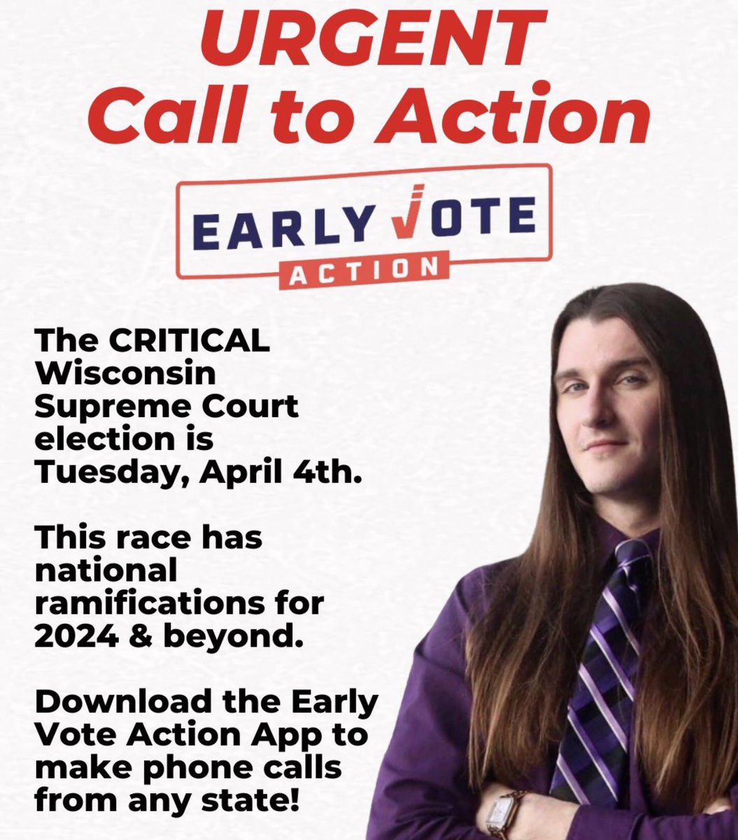 shoesonplease's tweet photo. Hey Michigan, we know elections have consequences. While we are living ours, Wisconsin has a chance to elect Justice Kelly and obtain a Supreme Court Majority.
Please consider making calls today! I hear this could come down to 5,000 votes 😬
#VoteJusticeKelly #SaveWI https://t.co/z32osIzFjf