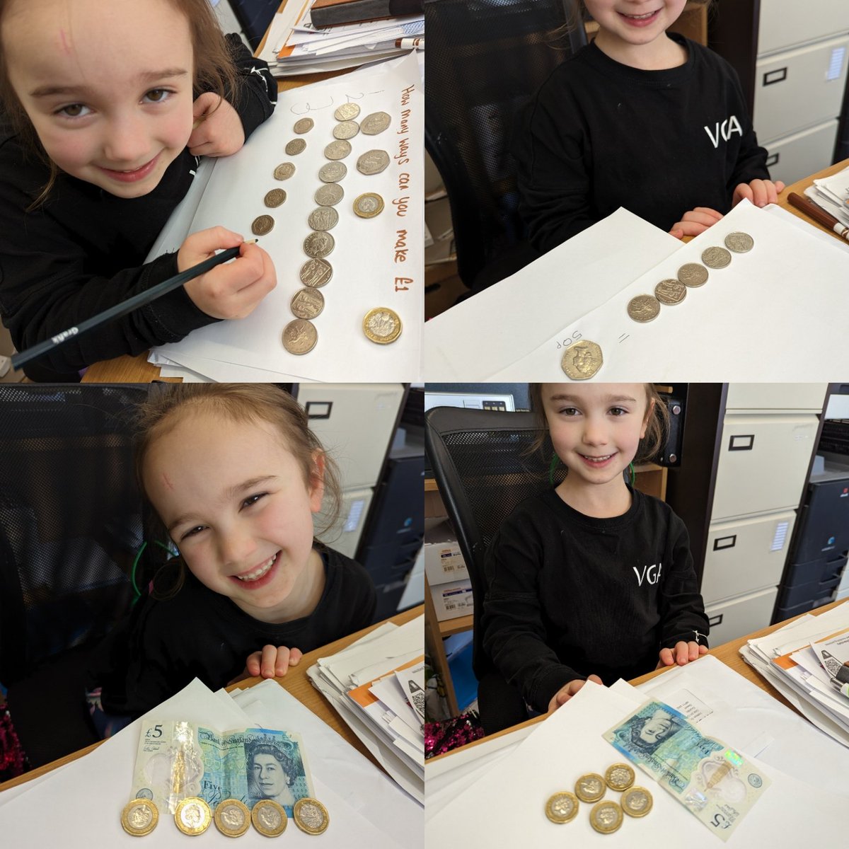 SamElliott_20's tweet photo. Raers working with money today @Griff_1B @Griff_Mrstaylor - working out lots of ways to make up Β£1 and Β£5 #mathsisreal https://t.co/IZSmROXrwo