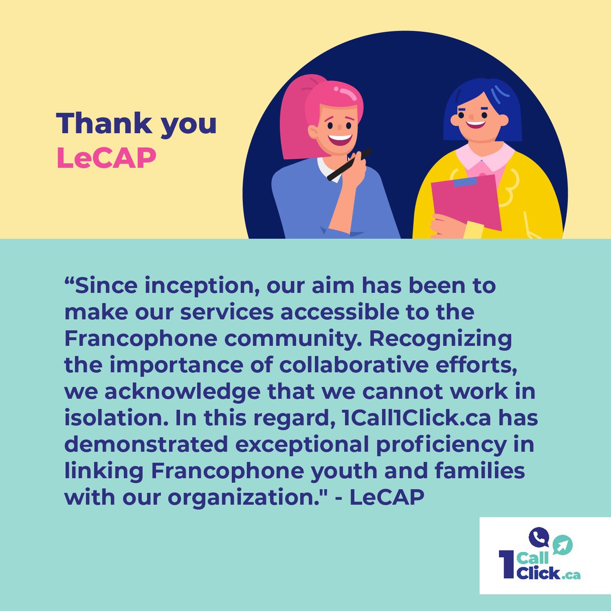 Thank you to our partner <a href="/Le_CAP_ON/">Le CAP</a> for highlighting the importance of 1Call1Click.ca to the local Francophone community. Check out the full story featured in the latest <a href="/OCYI_Ottawa/">Ottawa Child & Youth Initiative</a> Ovation newsletter. #KidsComeFirst #Ottawa mailchi.mp/growingupgreat…