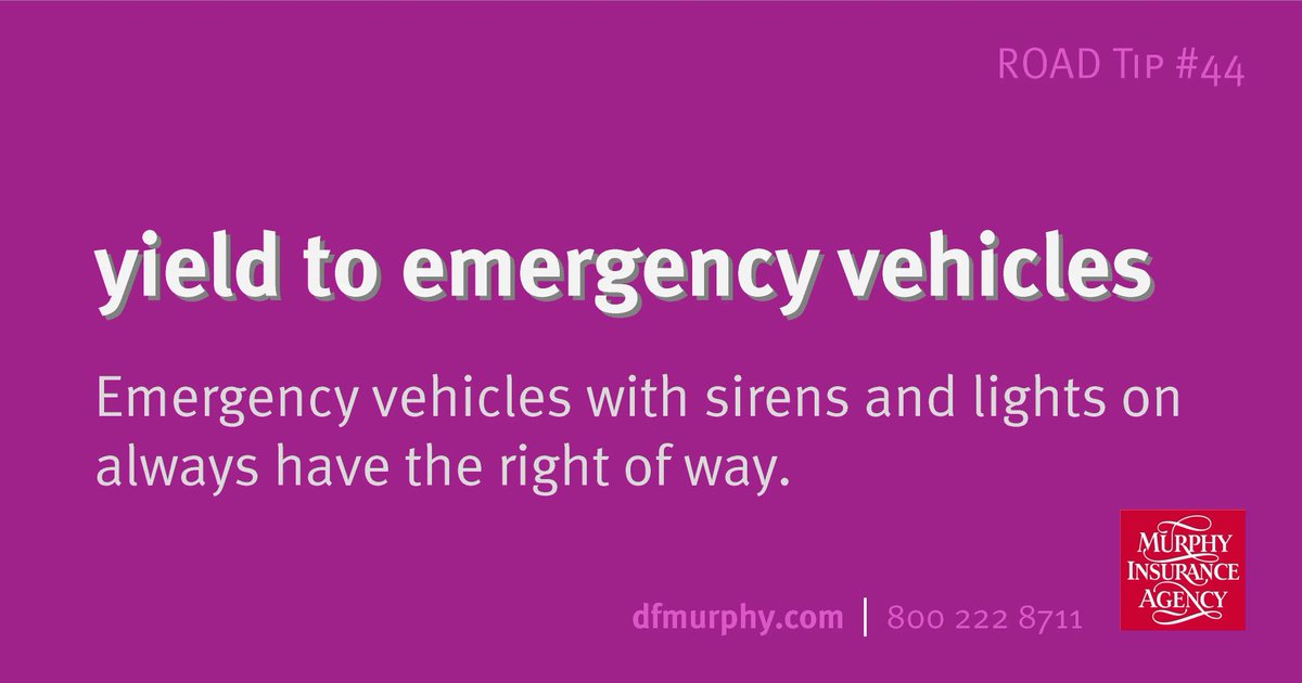 MurphyInsurance's tweet photo. 🚑 Make way for emergency vehicles! When you're driving and see emergency vehicles with their lights and sirens on, always move over quickly and carefully! https://t.co/Djk6SaLHPR 

#roadtiptuesday #roadtips #emergencyvehicles #drivingtips https://t.co/Fsb1qiuQkD