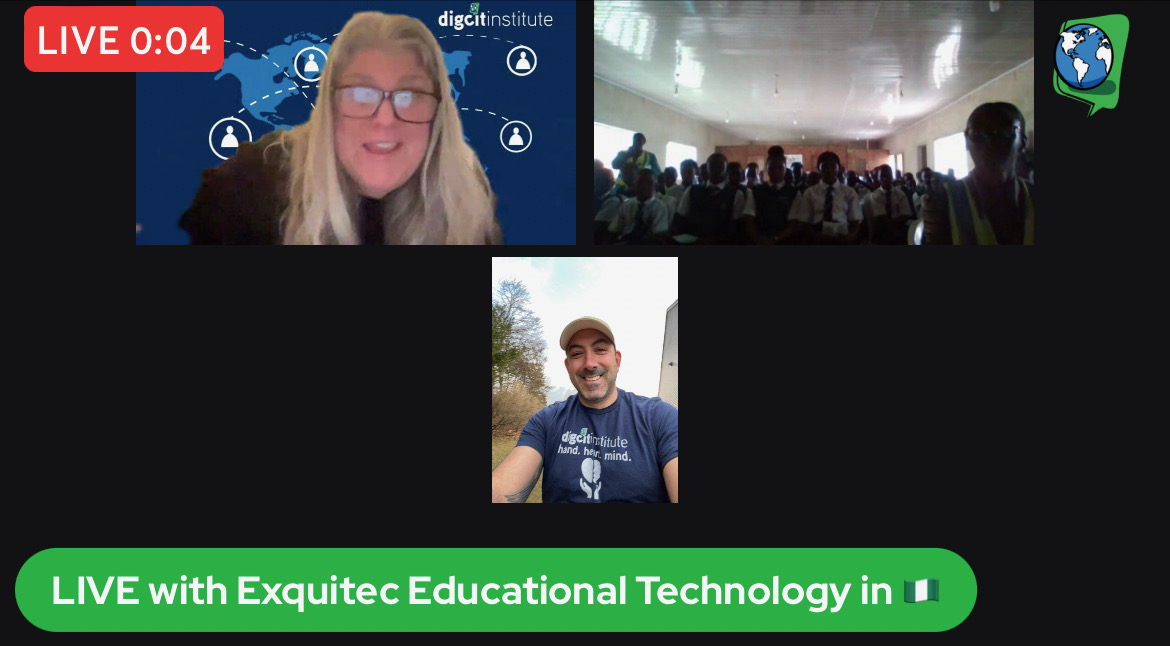 Was awesome to make a surprise appearance with @digcitinstitute this morning and take with @exquitec
and learn how they #UseTech4Good as DigCitGuards!

@kolurinola  @fliplearnK @TopflighterA1 @AkpanFunke
@iSafeKidsAfrica @DeafTechF

#GlobalStudentShowcase #DigCitIMPACT