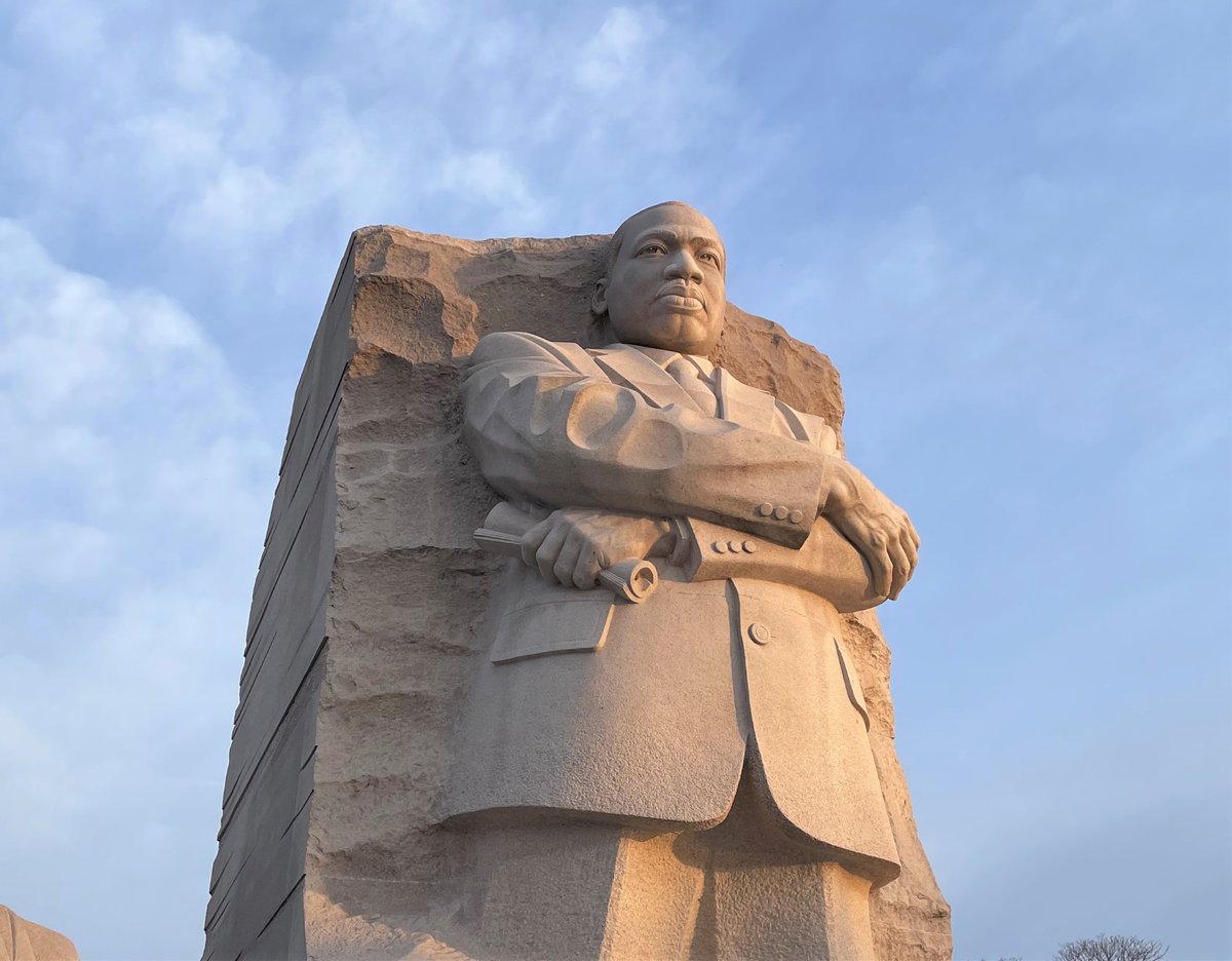 Murdered 55 years ago today in Memphis, TN, Dr. Martin Luther King, Jr.'s influence is still felt today. His words -spoken by students &amp; carved in stone- continue to inspire people to work for peace, justice, and equality around the world.

Pic of the MLK Memorial #WashingtonDC