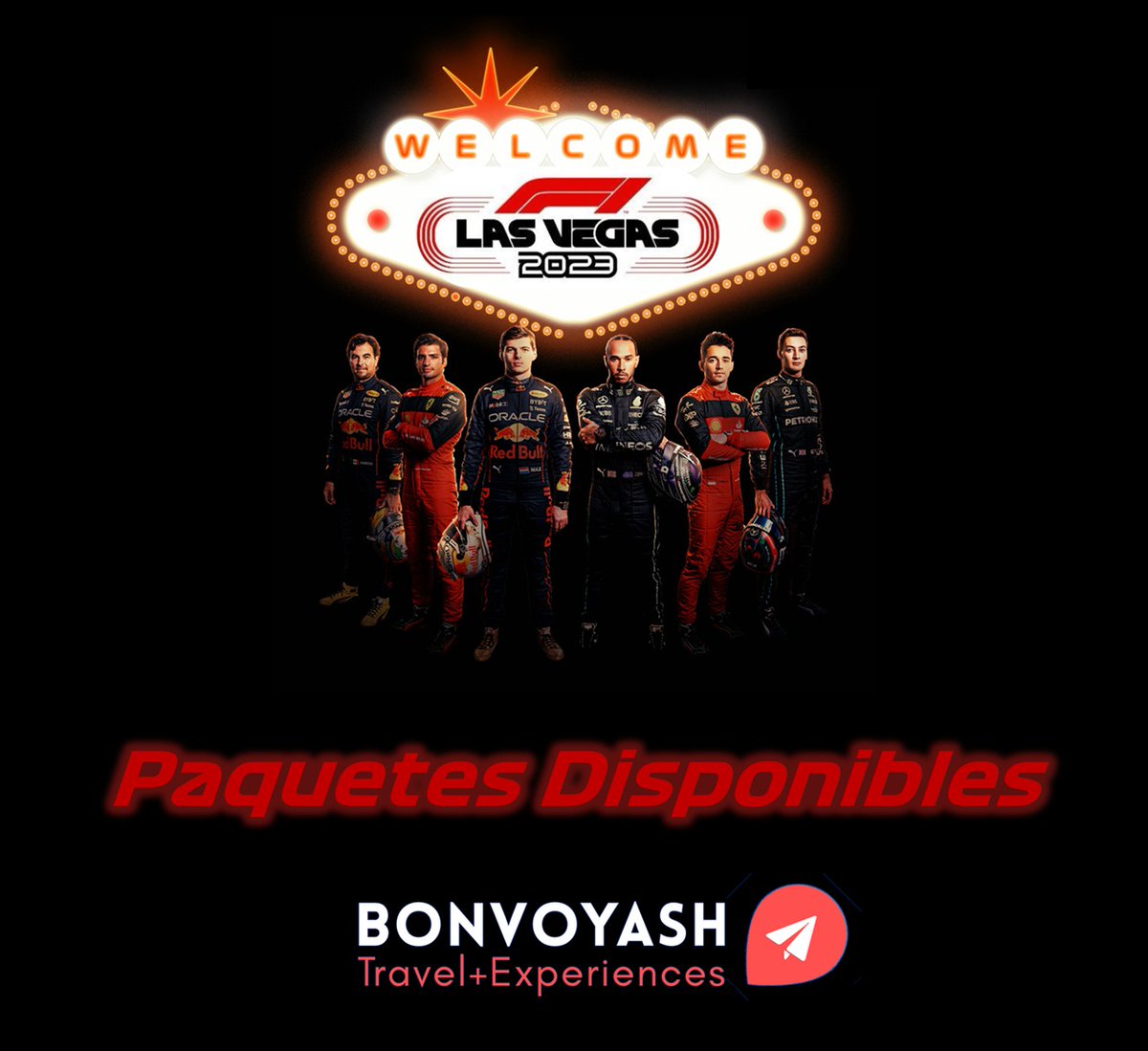 El evento sensación del año en el que todos quieren estar..

Lo más exclusivo que tendrá la Fórmula 1 a partir de 2023.

¿Quieres estar ahí?

Pregunta por nuestros paquetes.

#F1 #LasVegas #LasVegasGP #Formula1