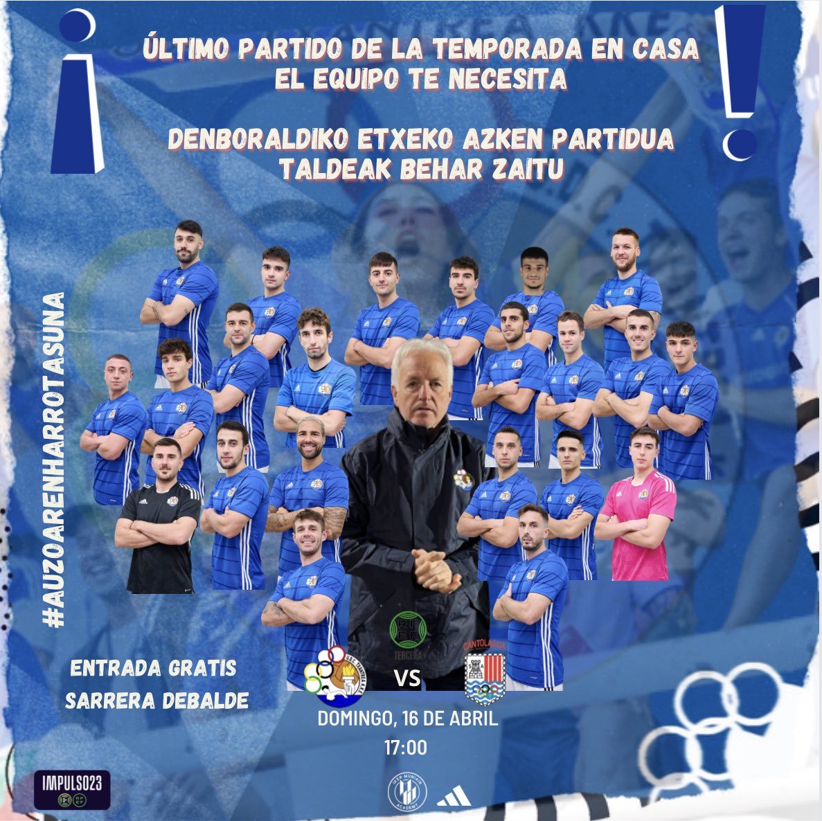 📣JORNADA 29📣

¡YA TENEMOS HORARIO DEL PRÓXIMO PARTIDO!

¡¡HORARIO UNIFICADO!!

3 RFEF

🆚 <a href="/FutCantolagua/">C.D. Cantolagua</a> 
 
🏟️ Txantrea
📆 Domingo, 16 de Abril
⌚ 17:00 
📲 #TxantreaCantolagua
🎟️ Entrada Libre