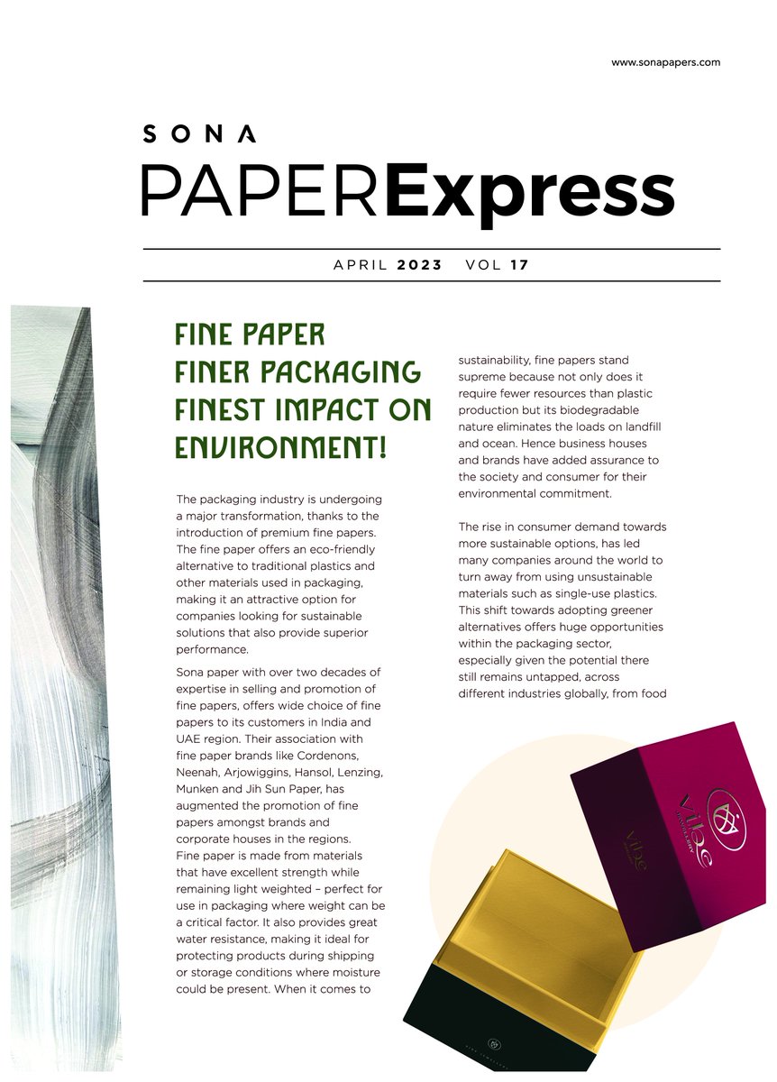 sonapapers's tweet photo. Sona Papers Newsletter: Finer packaging finest impact on environment!
.
.
.
.
.
.
.
.
.
.
.
.
.
.
.
.
#Designinspiration #GraphicDesigner #CreativeDesigner #ArtDirector #CreativeDirector #SonaPapers #FinePaper #SpecialityPaper #Artist #ChoosePaper #CreativePapers #Qualitypaper https://t.co/x0AbwZNytB