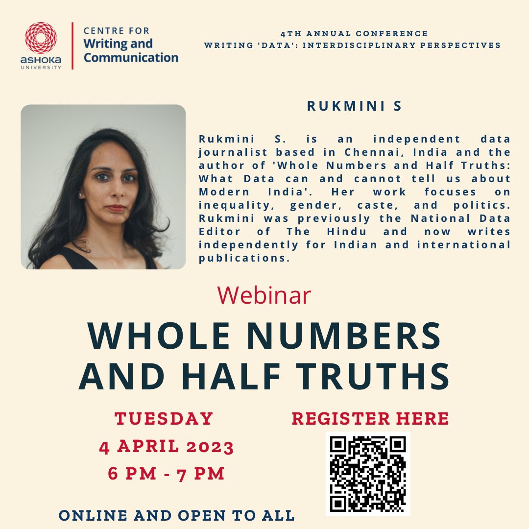 CWC_AshokaUniv's tweet photo. We are live. @Rukmini 

Join us: https://t.co/dXcAM6Jnce 

#ashokauniversity #cwcconference #writingdata https://t.co/wihaUqODZk