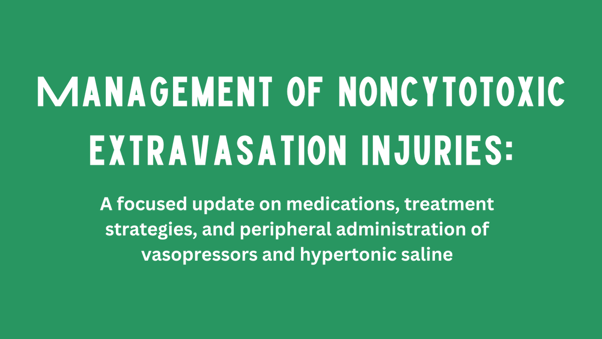 PharmacoJournal's tweet photo. Recent literature gathered from the growing use of peripheral vasopressors and hypertonic sodium suggests low risk of harm for initiating these emergent therapies peripherally, which may prevent delays and improve patient outcomes. https://t.co/s4gluu5ft9 @tykiser https://t.co/GwMiagYGVD