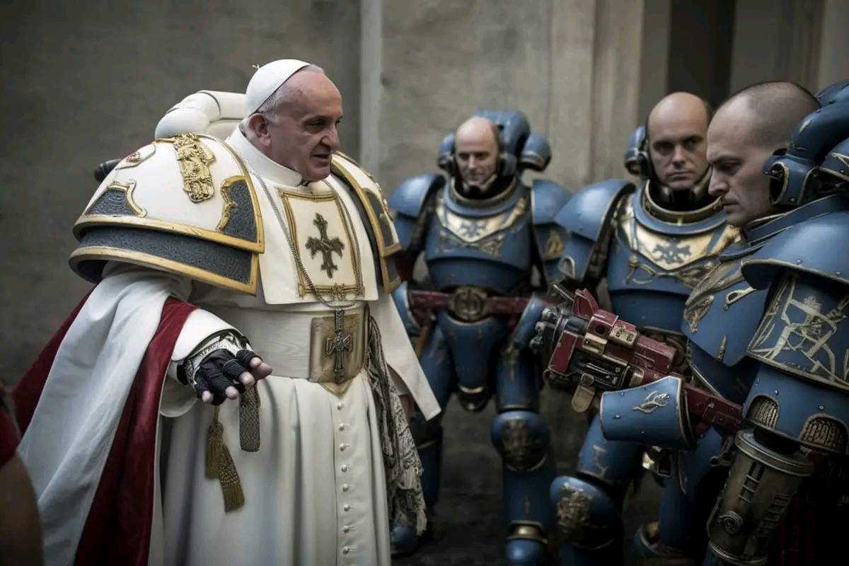 tecnosacerdote's tweet photo. El papa en 40k me parece una genialidad y ahoira necesito una mini asi https://t.co/RVFBwm6rU4