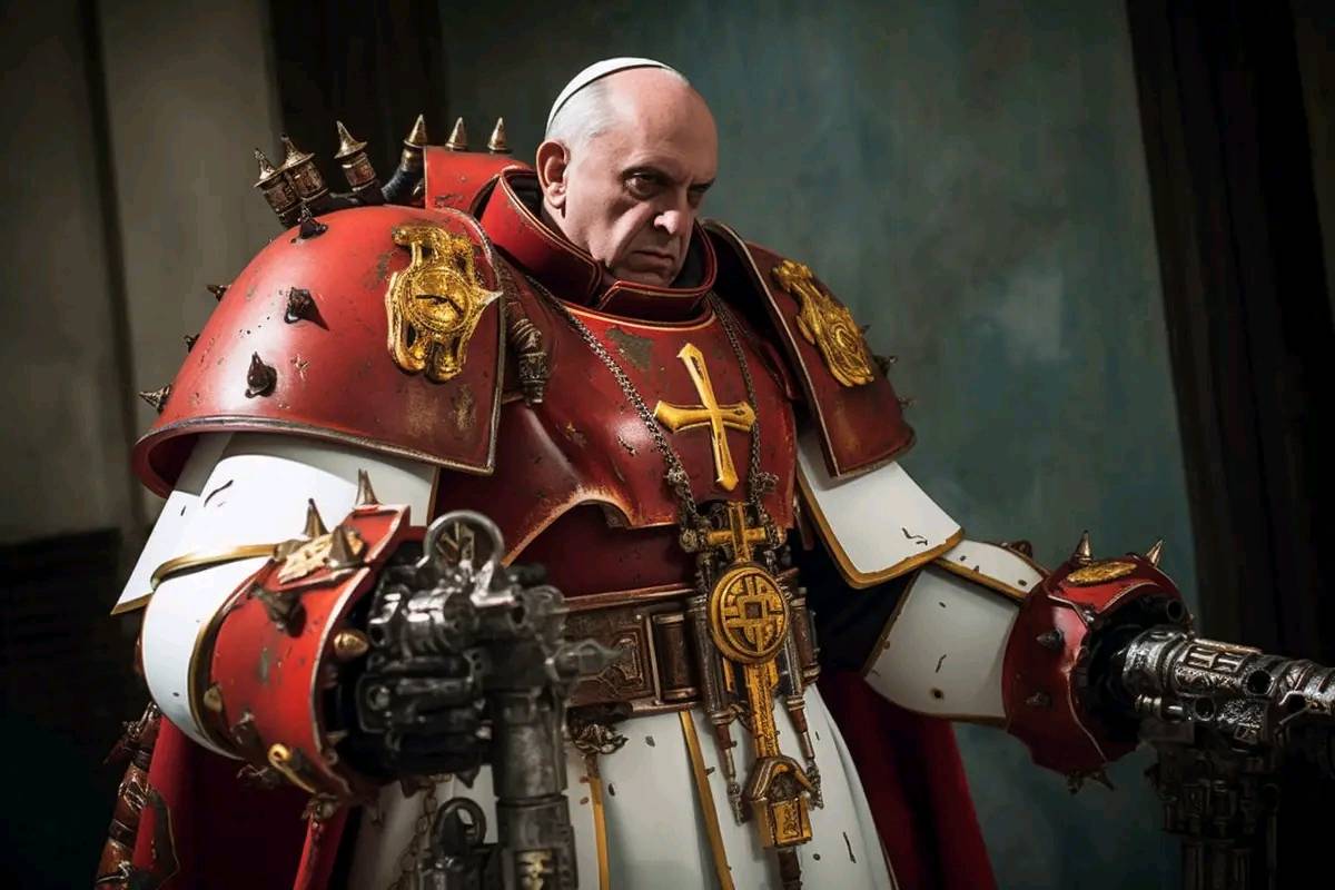 tecnosacerdote's tweet photo. El papa en 40k me parece una genialidad y ahoira necesito una mini asi https://t.co/RVFBwm6rU4