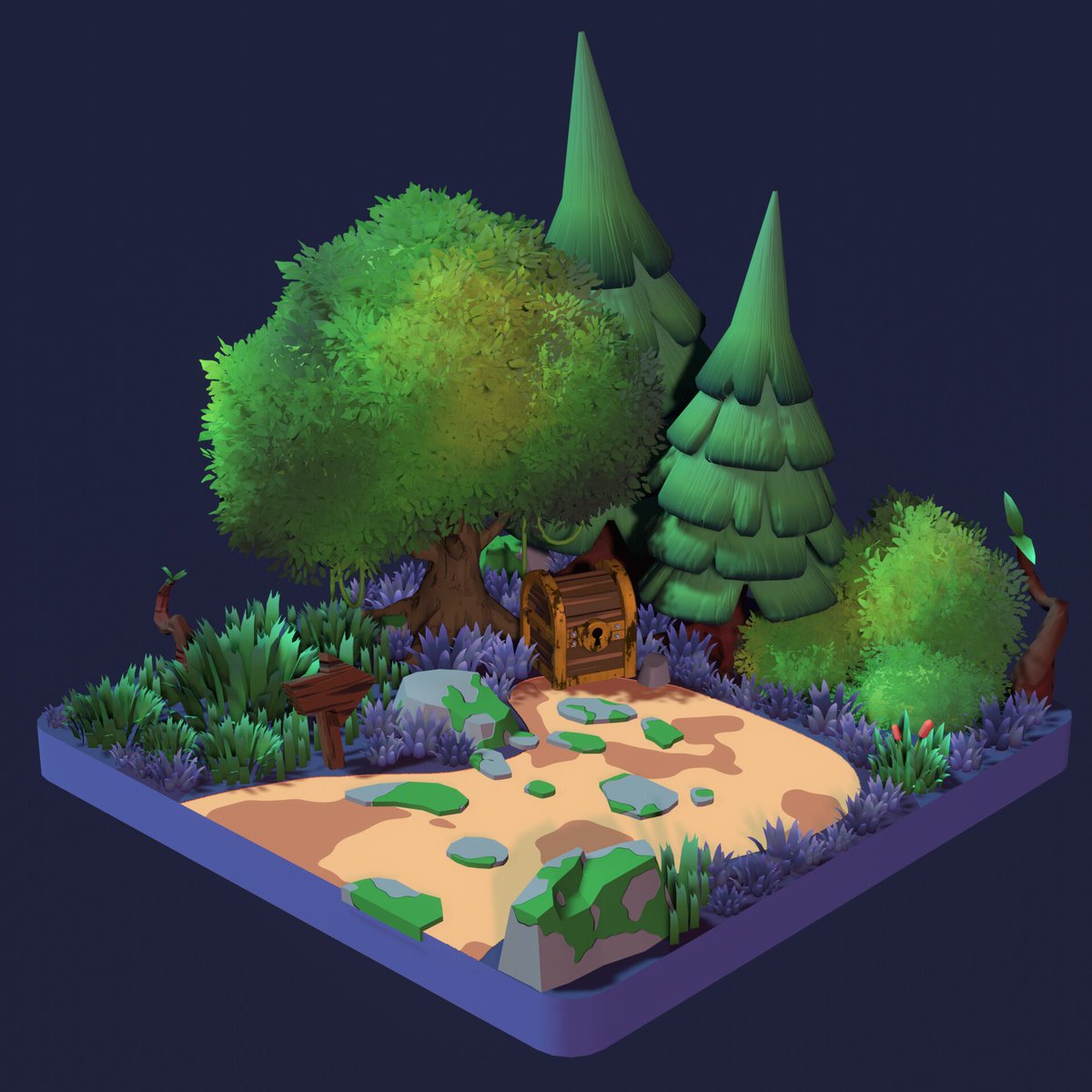 wafflenike's tweet photo. Small magical forest diorama I've made with @Strofy1337 in December inspired by the brilliant work by @Harry_String 
https://t.co/cTiGYlSBX3 https://t.co/K2sdg1x2UJ