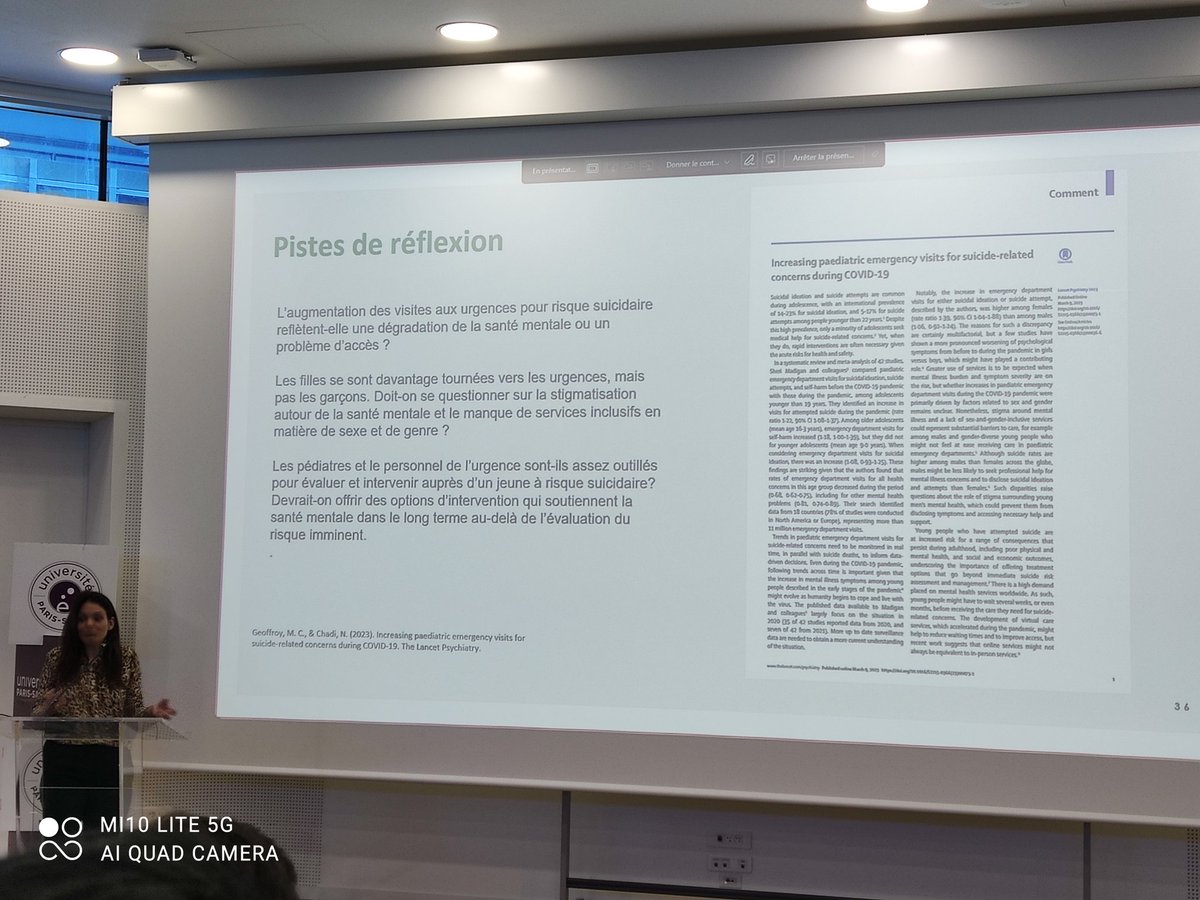 Nour Ibrahim (@nour__ibrahim) on Twitter photo ⬆️ des consultations des enfants/ados aux SAU pour symptômes psychiques post COVID19 : merci pour les pistes de réflexions intéressantes de MC Geoffroy
<a href="/MCGeoffroy/">Dr Marie-Claude Geoffroy</a> <a href="/GS_SantePub/">GS Santé Publique</a> ⬆️ des consultations des enfants/ados aux SAU pour symptômes psychiques post COVID19 : merci pour les pistes de réflexions intéressantes de MC Geoffroy
<a href="/MCGeoffroy/">Dr Marie-Claude Geoffroy</a> <a href="/GS_SantePub/">GS Santé Publique</a>
