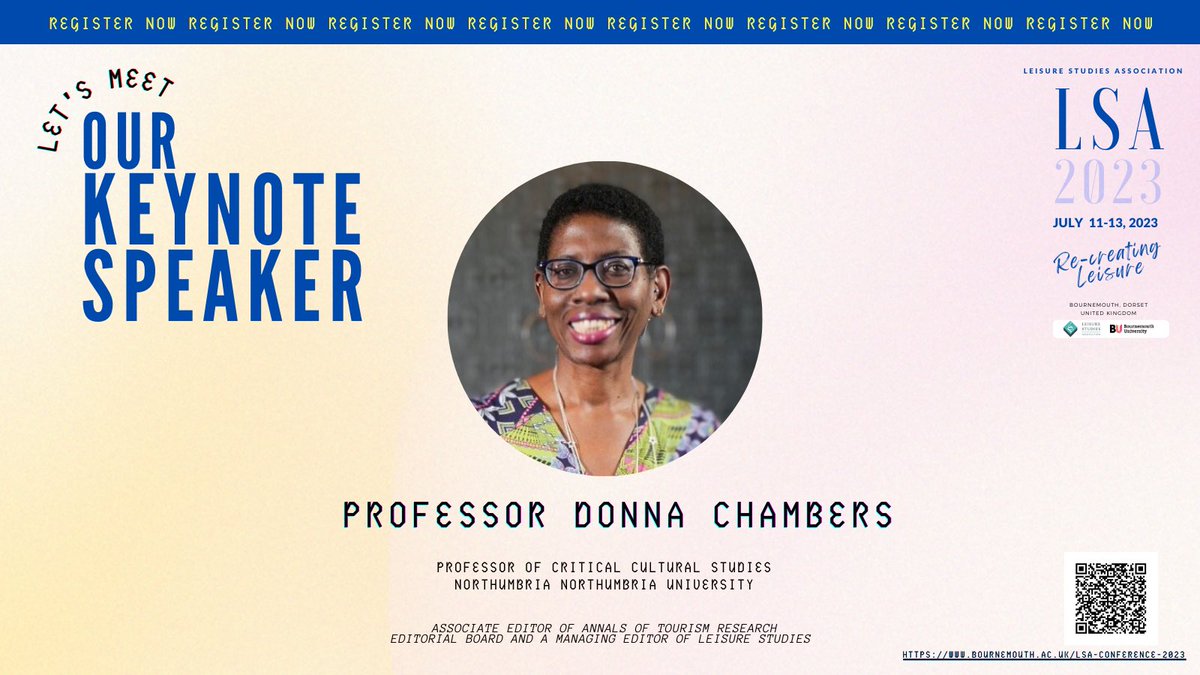 We are beyond excited to announce our first keynote speaker🎉 Professor Donna Chambers will be discussing “The role of the erotic within women’s leisure: contemplations of a Black feminist” 

We hope you’re as excited as we are!
#LSAxBU #Recreating #Leisure