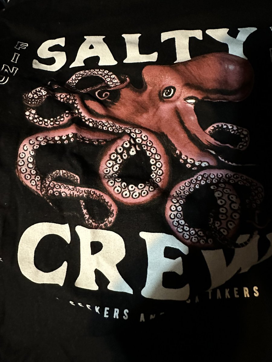 どうでもいいけど
今宵のワイTシャツ
かわよい！
タコ🐙かわよいよ🐙タコ
 #saltycrew