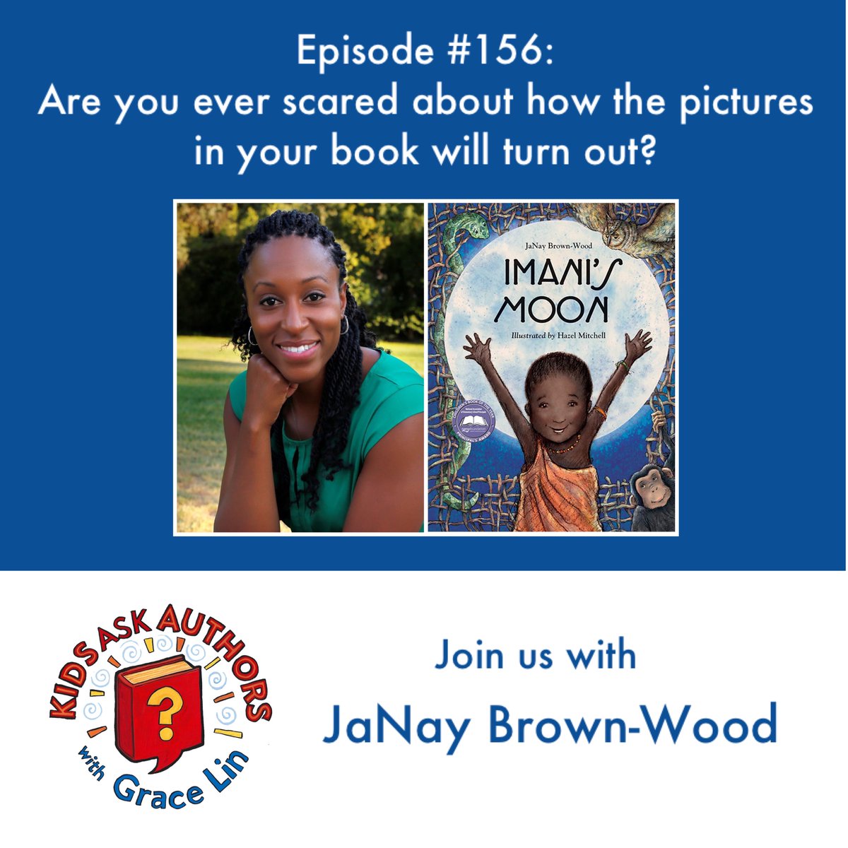 Grace Lin (@pacylin) on Twitter photo Welcome back to another #kidsaskauthors podcast episode! This week, we welcome <a href="/janaybrownwood/">❤ JaNay Brown-Wood, PhD, Author & Educator ❤</a> to answer a great kid question with Grace! You can also hear a wonderful kid book review! Listen in and get complete show notes on bookfriendsforever.com. Thanks for joining! #kidlit Welcome back to another #kidsaskauthors podcast episode! This week, we welcome <a href="/janaybrownwood/">❤ JaNay Brown-Wood, PhD, Author & Educator ❤</a> to answer a great kid question with Grace! You can also hear a wonderful kid book review! Listen in and get complete show notes on bookfriendsforever.com. Thanks for joining! #kidlit