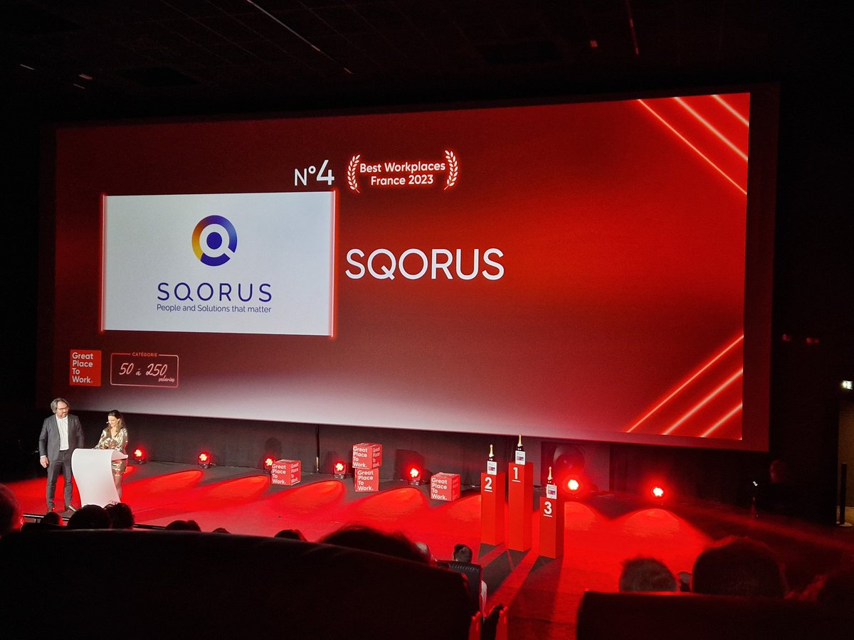 PapANgom's tweet photo. Bravo aux équipes de @sqorus pour cette 4e place au palmarès de @gptw_france.
#bestworkplace2023 https://t.co/cNipA9iMUz