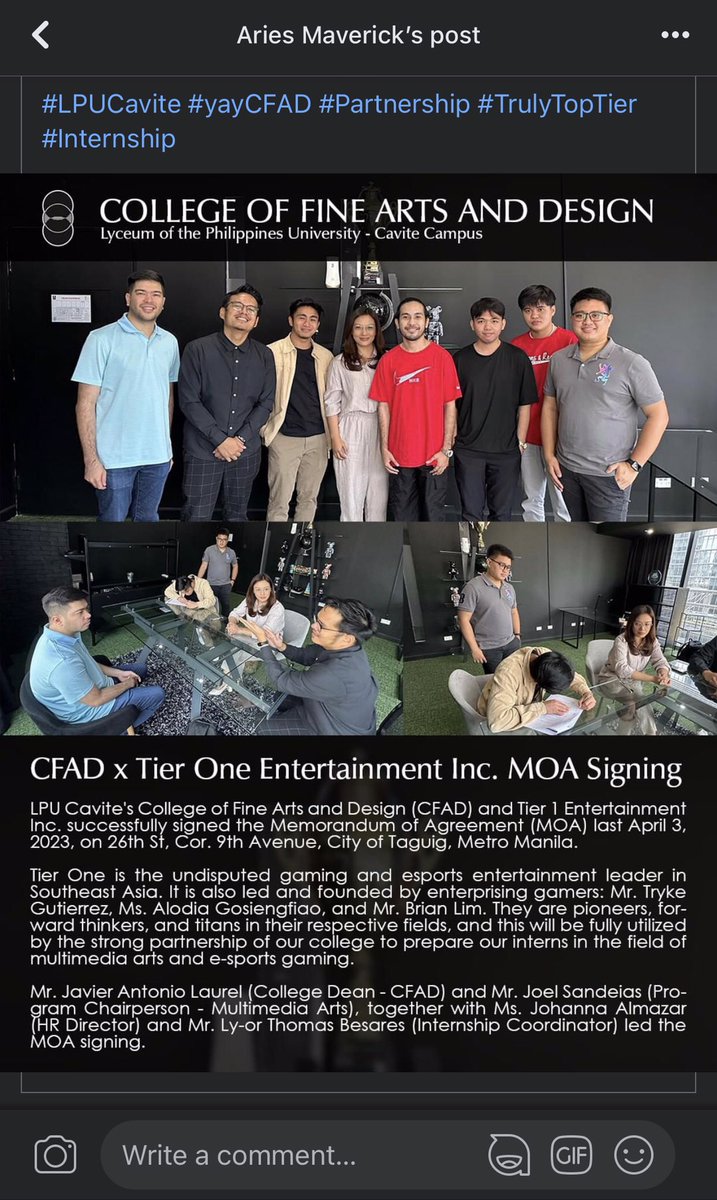 kazufps_'s tweet image. LPU Cavite CFAD x Tier One Entertainment ☝🏻❤️

#TrulyTopTier #yayCFAD #LearnDifferent #LiveDifferent