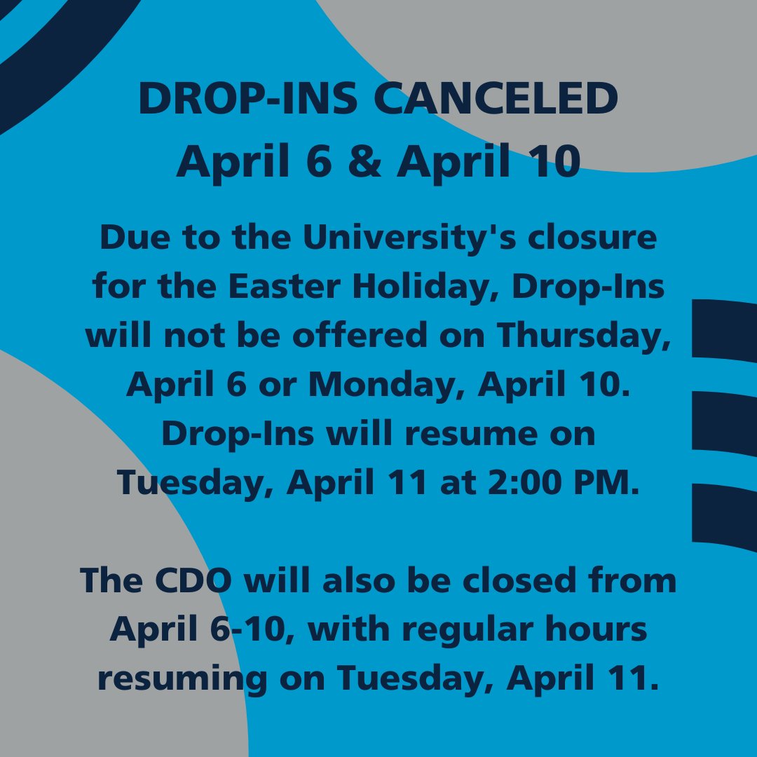 Please read the message above to view details regarding the Career Development Office's Easter hours.