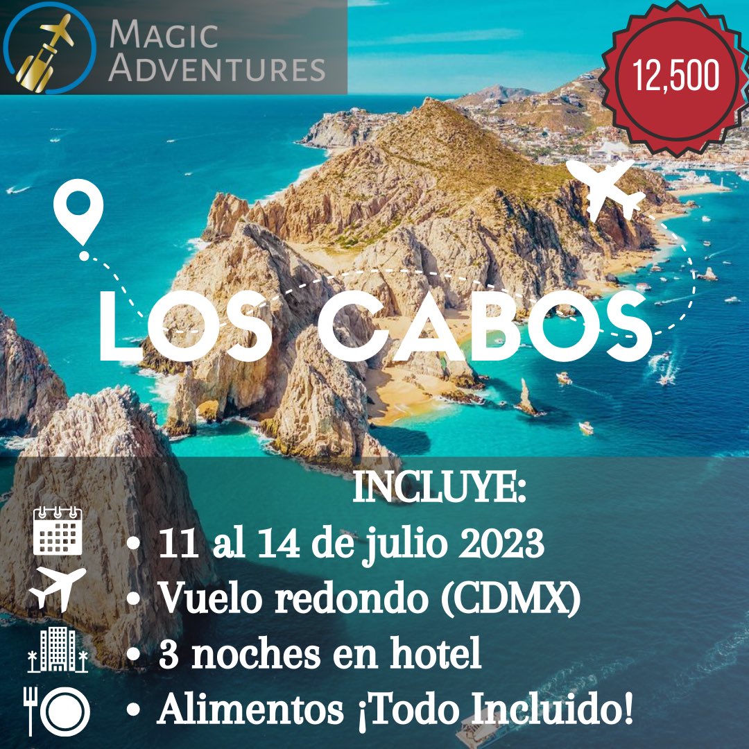 MagicAdventure5's tweet photo. ¿Listo para pasar el verano como 👑?

Los Cabos te esperan 😍🌊☀️🚤

#LosCabos #Verano #verano2023 #FelizLunes https://t.co/8wDi9upAJz