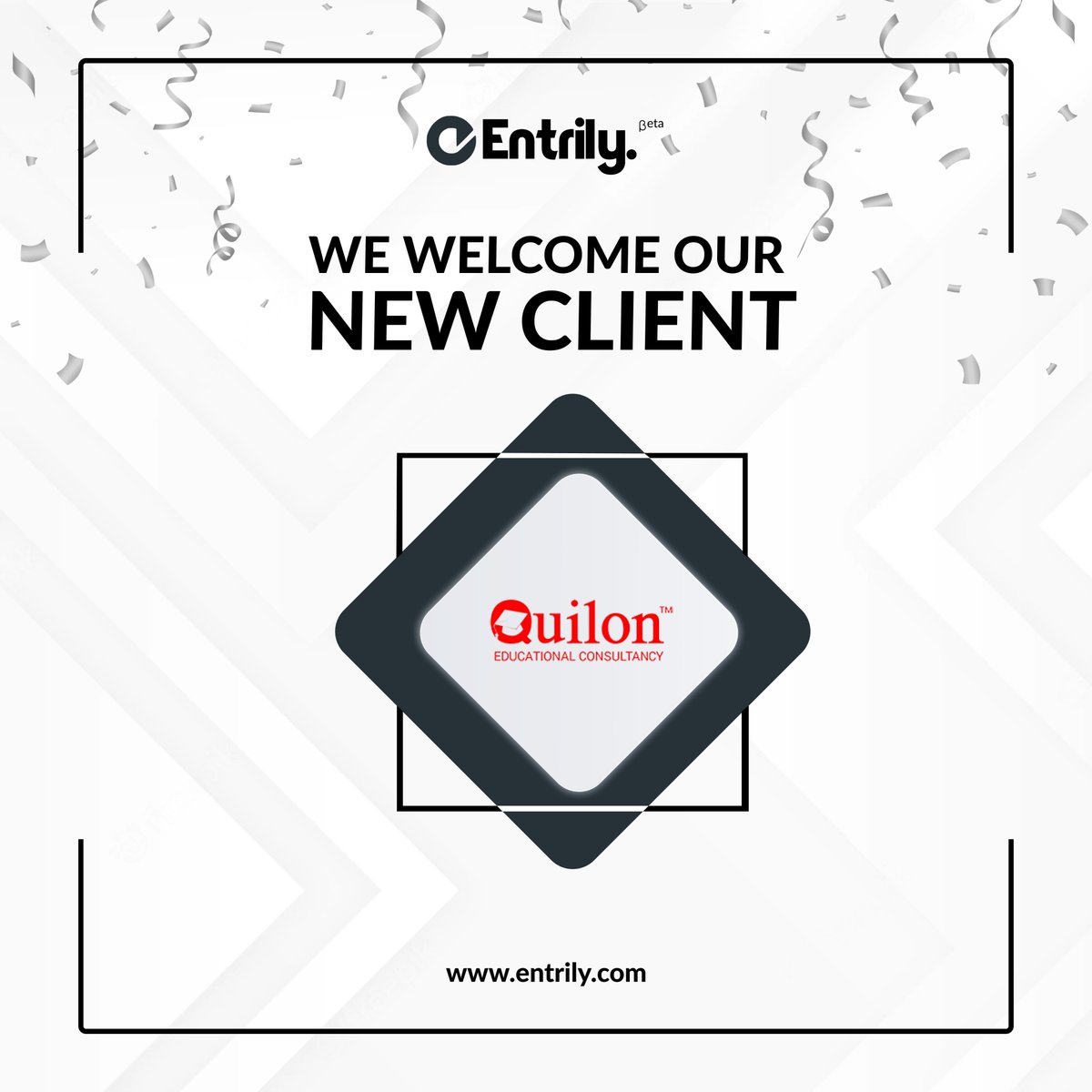entrilyofficial's tweet photo. Congratulations🏆!!

We onboarded client #Quilon! 

We're thrilled to welcome our newest client onboard ! Quilon education consultancy is an incredible education admission service that we're excited to partner with.

#newclient #partnership #excitingtimes #educationconsultant https://t.co/A0W76gCd0B