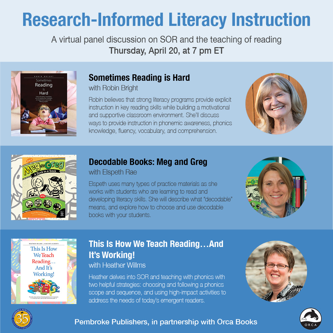 Have you heard? We have a very exciting #webinar panel coming up! Join @drrobinbright, @MegGregTwoRead & Heather Willms on Apr 20 at 7 pm (ET) for a deep exploration of #SOR. Register here: buff.ly/3m37lTD 

#edchat #profdev #onlinelearning #edutwitter