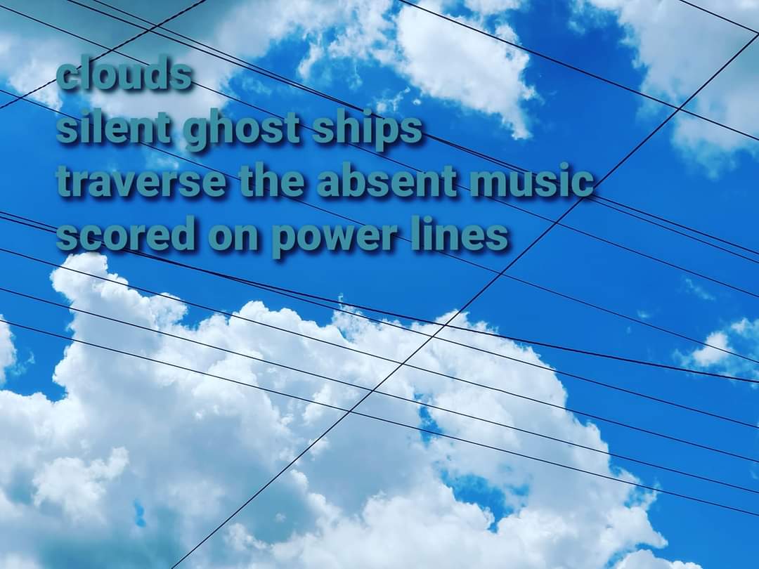 For @TopTweetTuesday host @AlanParry83 one of my streetscape micropoems:

clouds
silent ghost ships
traverse the absent music
scored on power lines