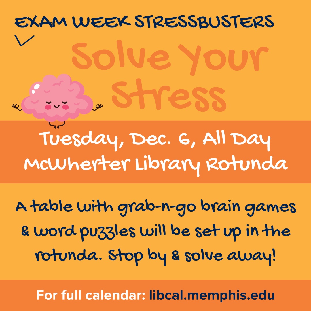 There are grab-n-go brain games and word puzzles in the McWherter rotunda.💕💕 #leisuregame   
Original: UofMLibraries