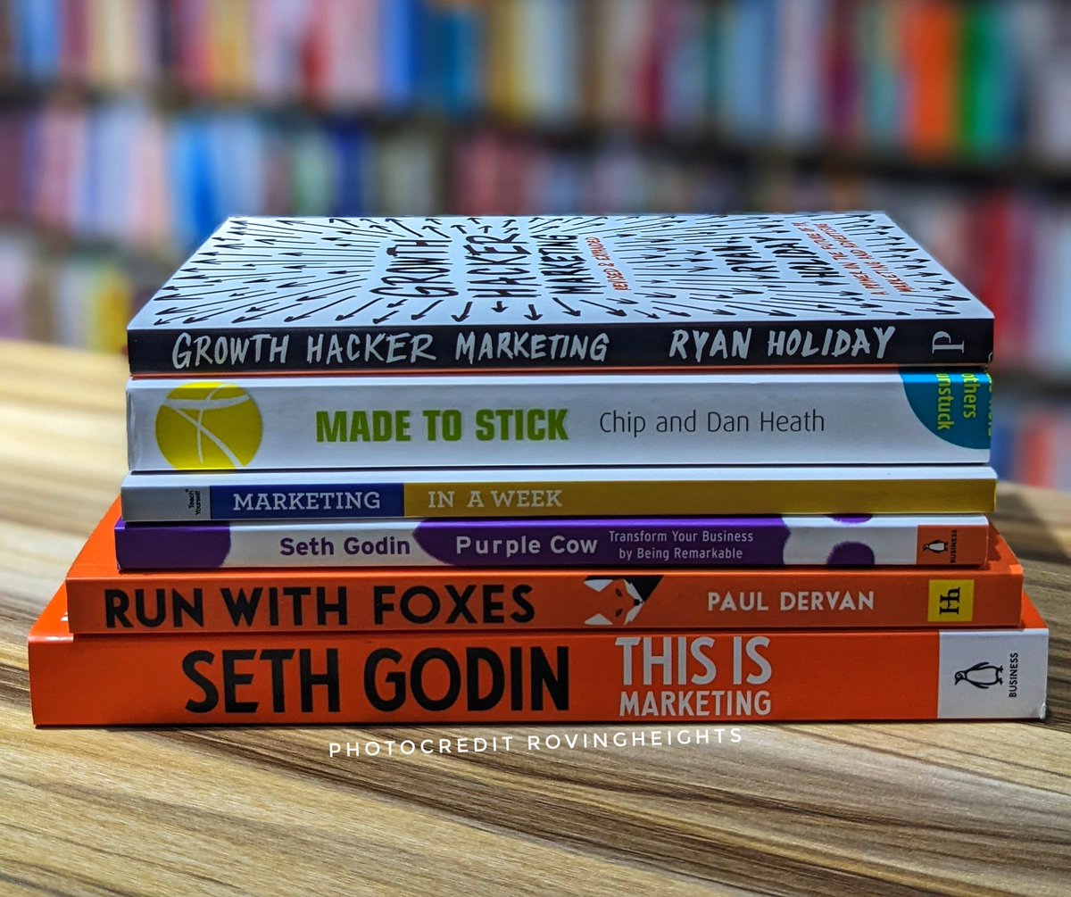 Rovingheights's tweet photo. These are Great Books on Marketing 📚

#GrowthHackerMarketing NGN 6000
#MadeToStick NGN 5000
#MarketingInAWeek NGN 5500
#PurpleCow NGN 5500
#ThisIsMarketing NGN 7500 https://t.co/M6hbYoQm0J