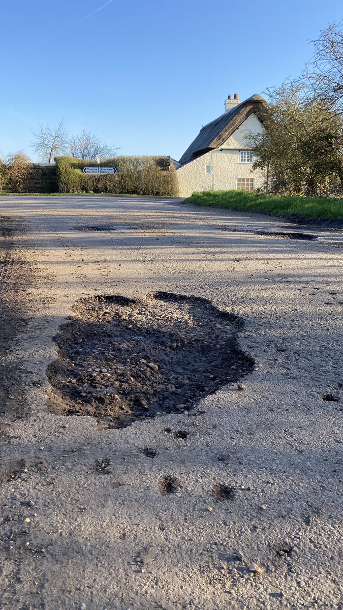 cambsautogleam's tweet photo. @SouthCambs why are our roads so dangerously bad! And why do you bother with the useless all in one repair trucks. These holes were “repaired” a few weeks ago!! Really really well done you useless feckwits https://t.co/EY9YZzgNdo