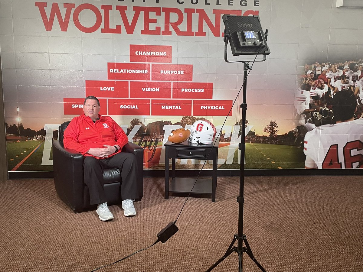 GCC_FB's tweet photo. 🎤 🎥 Filming being done for some big time announcements coming soon! We can’t to welcome our 2023 recruiting class! 

Few bloopers in between sets… gotta have fun. Can’t wait to build with this group! 

Coming soon… our 2023 builders https://t.co/hO3o579OWu