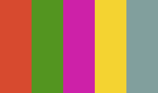 palette_gen's tweet photo. Opening 
 #d74a2f #539520 #cd21a8 #f4d331 #819f9d https://t.co/XhOfhfpnOT