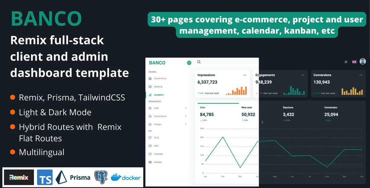 🚀 The wait is over! Introducing my new #RemixTemplate - the ultimate starter kit for building amazing web apps. 🌟 Powered by <a href="/remix_run/">Remix 💿</a> and designed to simply your learn or development process. Try it now and experience the power of #Remix remixtemplates.com/templates/banc…