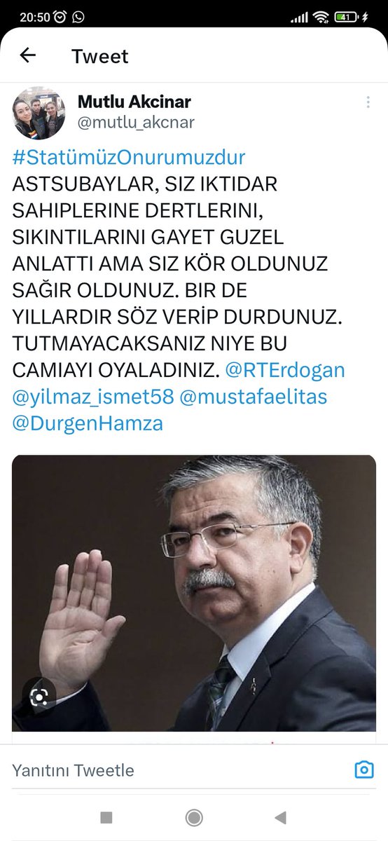 76Dodo76's tweet photo. #StatümüzOnurumuzdur
Onurlu mücadelemizde tenzili rütbe istemiyoruz.
Kıdemli Başçavuş 
@RTErdogan
@NureddinNebati
@suleymansoylu
@tcsavunma
@kilicdarogluk
@mustafaelitas
@fuatoktay
@AhmetAYDIN_02
@HMBakanligi
@meral_aksener
@Deli_Efe09
@DurgenHamza
@Arif52434616 https://t.co/9Rn5BbYHPp