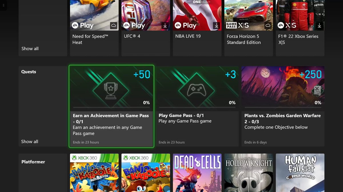 Daniel Martins on Twitter "Love to see the daily Achievement Reward coming to XboxGamePass
