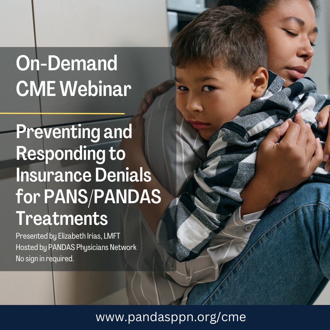 Watch our latest free CME webinar: Preventing &amp; Responding to Insurance Denials for PANS/PANDAS Treatments. pandasppn.org/cme
The presentation will discuss:
🔵Defining ‘Medical Necessity’
🟣UR-Related Laws
🟢Insurance UR/UM Systems
🟡Advocacy Strategies