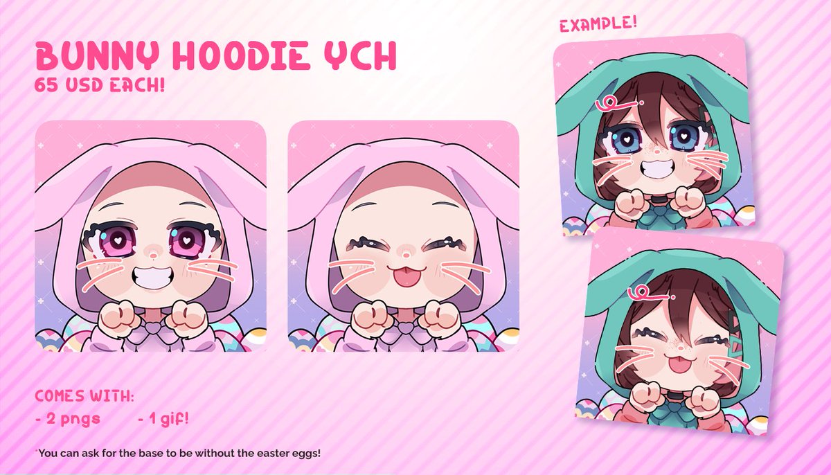 tuliblu's tweet photo. It took me way more to finish my examples! SORRY 
Here are my easter FIESTA seasonal YCHs!! if you're interested I'll leave the info on replies :)! These are all panels / alerts / emotes for twich use ok!

❤️RT's, Likes and comments are deeply appreciate❤️ https://t.co/GLp7iigg3q
