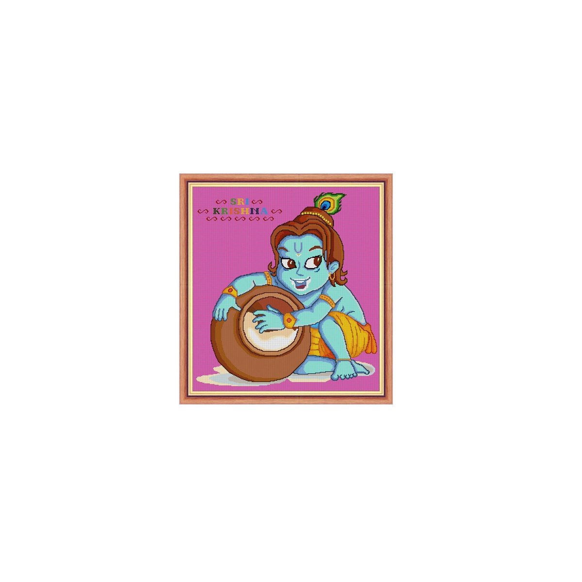 Krishna Cross Stitch Pattern Chart Pdf File Potrait Instant Download Indian God Easy Living Room Diy Home Decor Modern Counted Xstitch tuppu.net/c0420fab #Crossstitchfurnish #Etsy #LivingRoomDecor