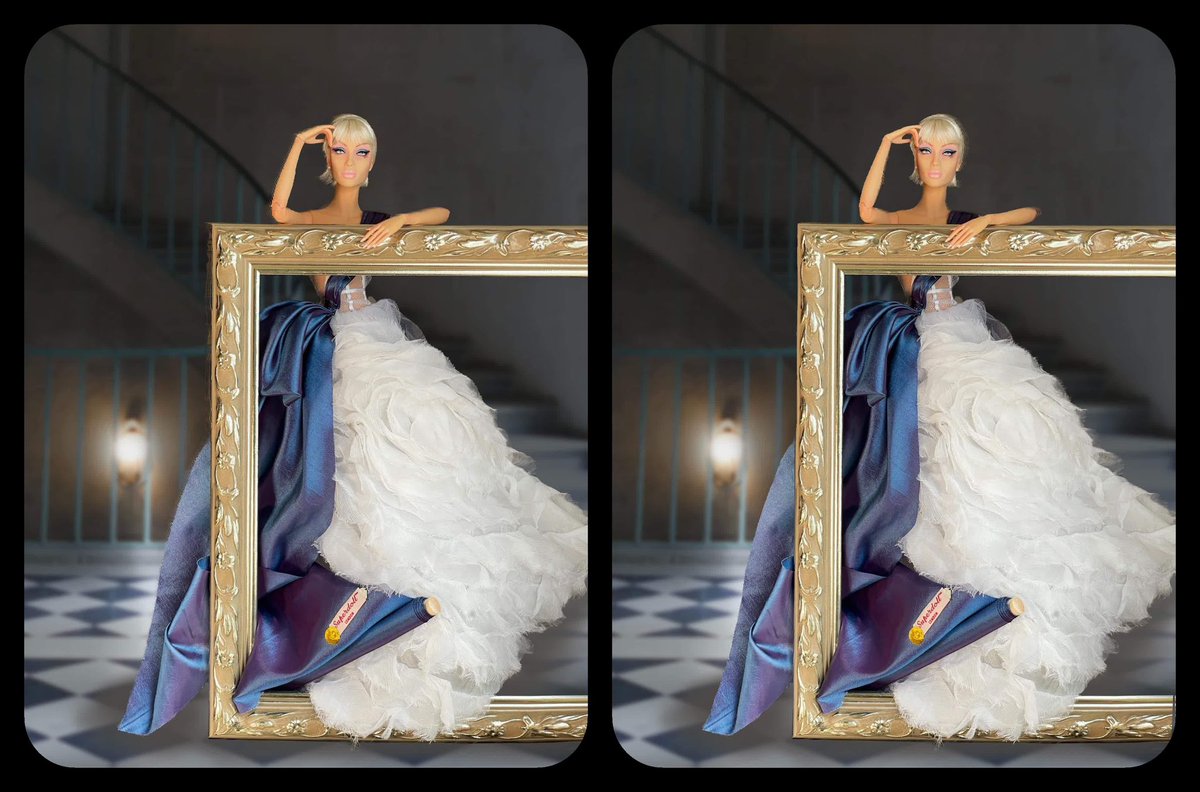 Shelley17237731's tweet photo. My weekend’s work.. I did a couple cha-chas, had baseline wrong. #stereo #stereoscopy #3dstereo #3dphoto #3dphotography #3dphotographer #stonebuilding #fashiondollphotograpy #superdolllondon #couturefashion #couture #dollcouture #fashiondoll #3dfashion #leiapixconverter #leiapix https://t.co/ZMfDWuyjpz
