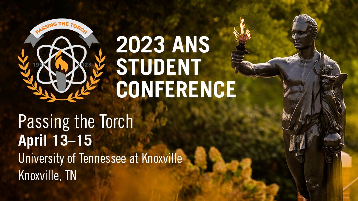 ANS_org's tweet photo. We're looking forward to seeing you in Knoxville April 13-15 for the 2023 ANS Student Conference! Be sure to register now if you're planning on attending our biggest student event of the year!
Register now: https://t.co/00m2d8goz5 #ANSstudent https://t.co/2opmefIFHh