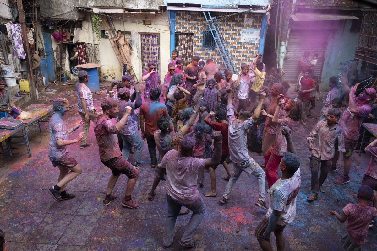 MSG_Duty's tweet photo. The Marines with Det. Mumbai, India, recently visited the suburb of #Dharavi during its celebration of #Holi, which is a spring #festival known as the Festival of Colors! #MSGDuty https://t.co/RmuXL22r2t
