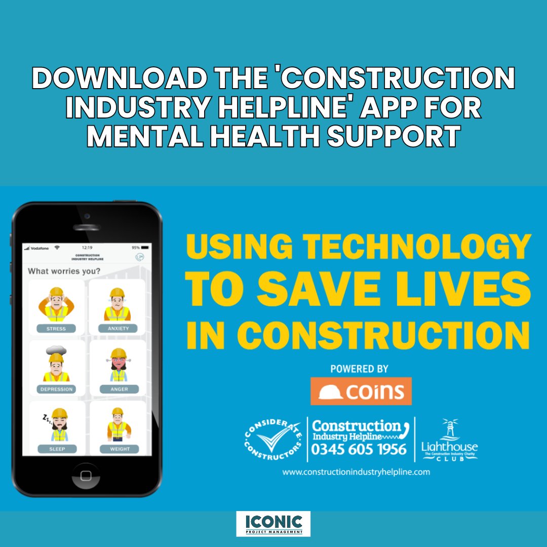 ProjectIconic's tweet image. We are extremely proud to be supporting the charity @LighthouseClub_ Their app 'Construction Industry Helpline' gives mental health support in the construction industry, we strongly believe in creating a healthier environment at work

#lighthouseclub #construction #mentalhealth