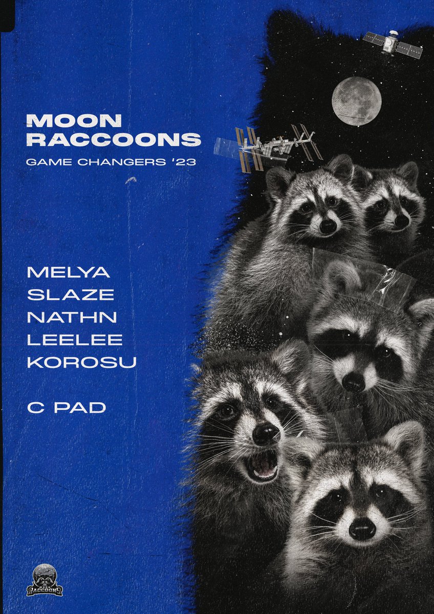 Cute, dangerous, &amp; THIRSTY for blood...

🌑Introducing Moon Raccoons GC 2023!🦝

<a href="/korosuOW/">VT Korosu</a>
@nathnhoang
@valslaze
<a href="/leeleefps/">lee lee</a>
@melyaFPS

coach - <a href="/badcuzpad/">pad</a>