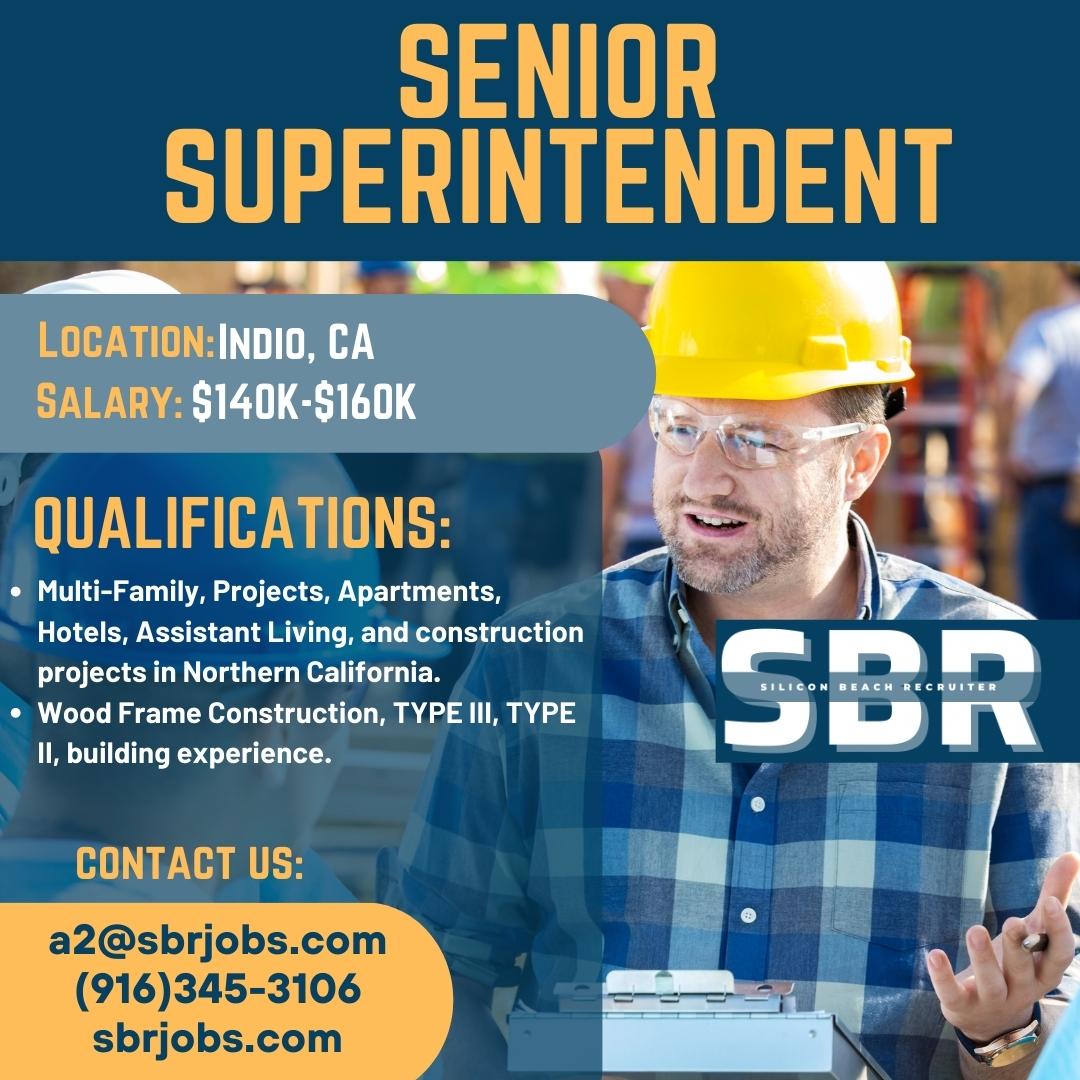 Is your commute too long or have you been passed for a promotion? SBR is looking for an experienced Senior Superintendent in Temecula, CA. If this sounds like the right job for you, let's get in touch!

Apply 👉 sbrjobs.com/jobs/

#constructionjobs #LAjobs