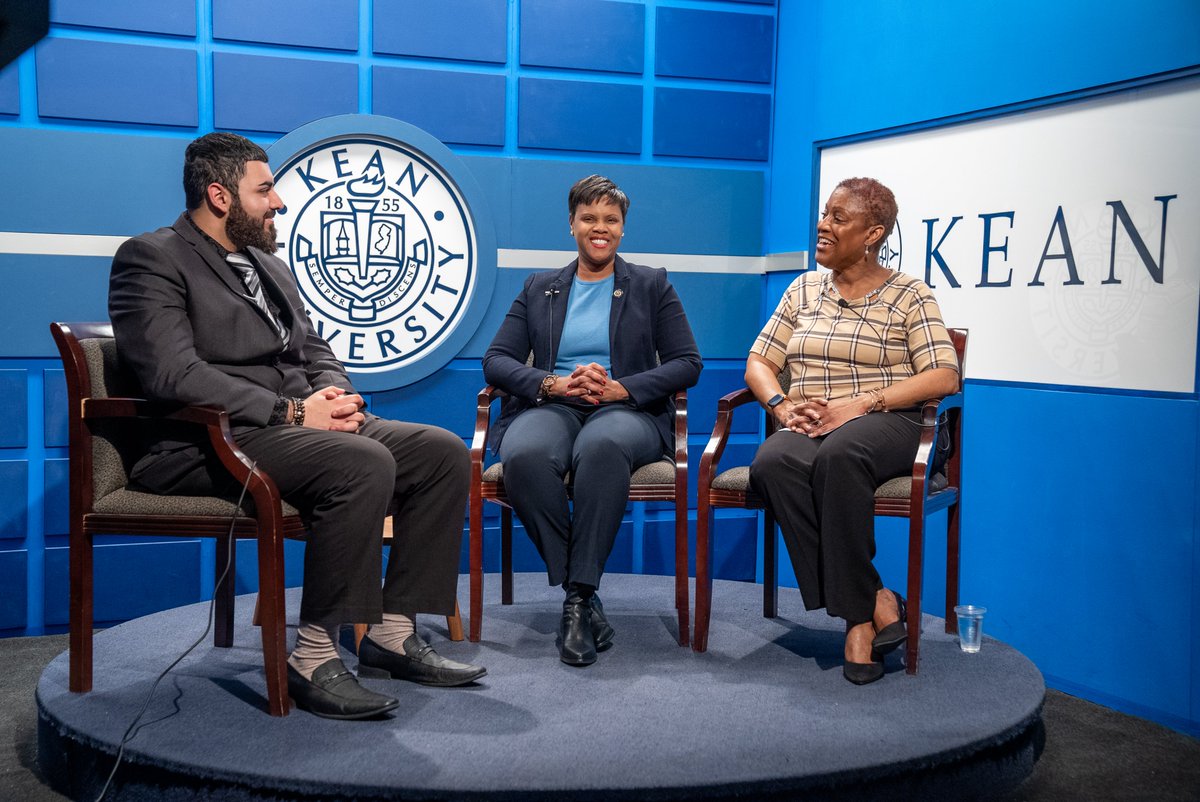 KeanUniversity's tweet photo. Thanks to Assemblywoman Shavonda Sumter '96 @shavondasumter  for coming to campus yesterday to participate in a great interview about community violence prevention with our KeanTV communication students. @thejswatsoninst https://t.co/Zf6nTbD4tG