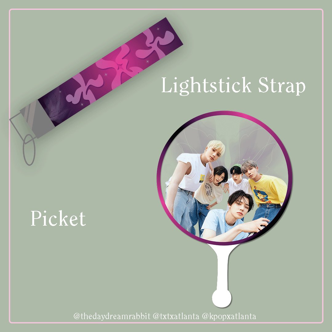 Sweet Mirage Duluth Banner Project
Donation Goods Design Reveal

[ hosted by @thedaydreamrabbit <a href="/txtxatlanta/">ATLANTA TXT MOA</a> and @kpopxatlanta ]

designed by @thedaydreamrabbit 

Hey MOA! We hope you like the lightstick strap as well as the picket design 🤭