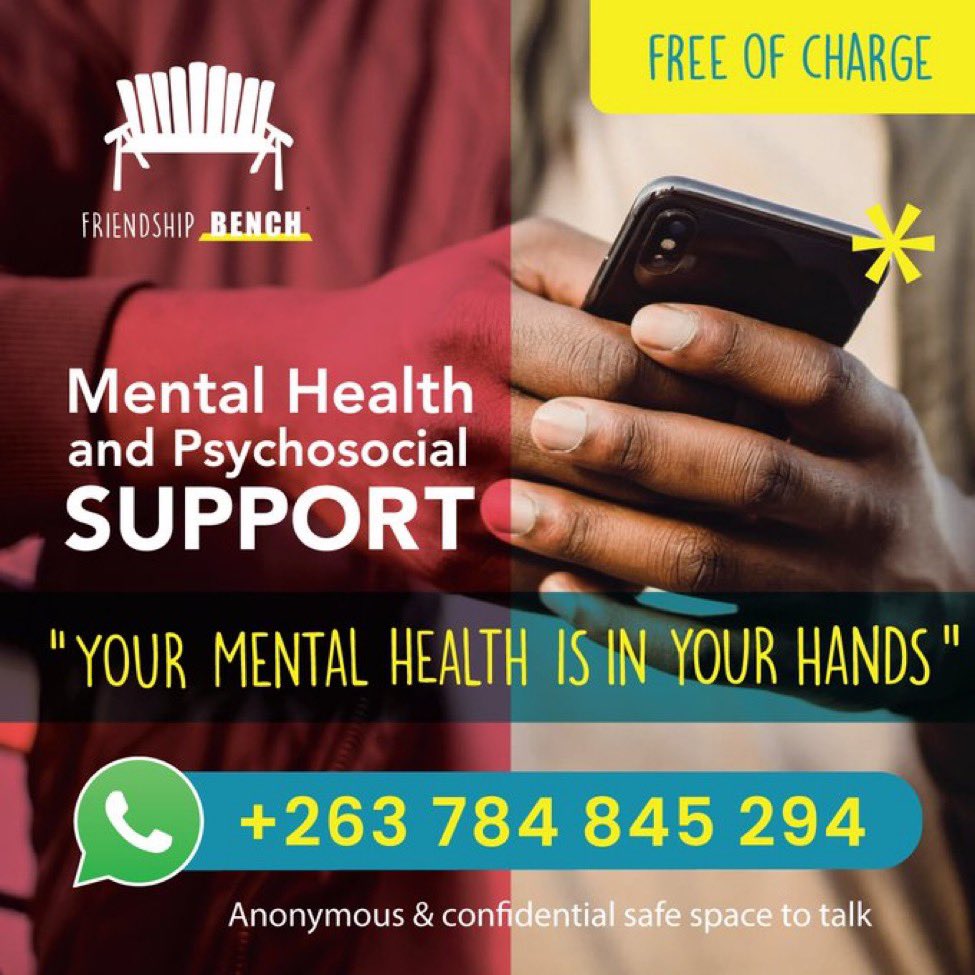 Bevnashe's tweet photo. Anyone going through a hard time please DM might not have much to offer but we can chat and talk things through. If you need counseling we have Friendship bench which offers free services.Hugs we will sail through this #MentalHealthAwareness #mentalhealthsupport https://t.co/PLTBW3em6Q