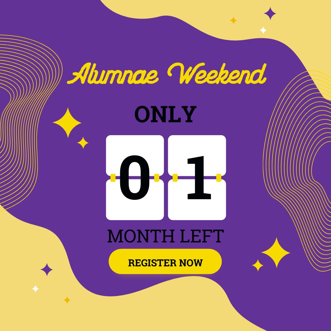 Get ready everyone, Alumnae Weekend is only One Month Away! We hope to see you there!  Register now at: alumnae.agnesscott.edu/alumnae-weeken… #proudtobeascottie