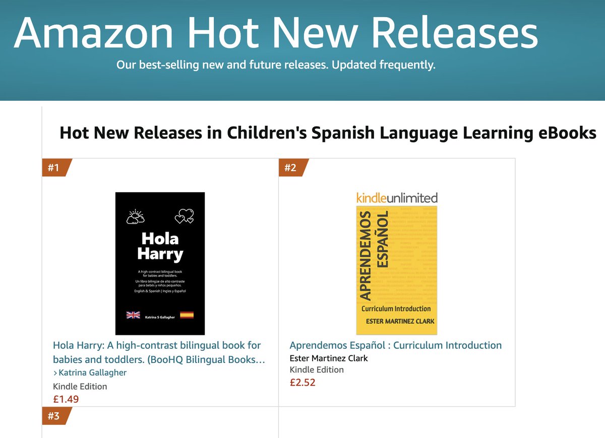 BooHQbooks's tweet photo. We've just topped the charts in Amazon's Hot New Releases for Children's Spanish Language ebooks. https://t.co/IIqGUhULIH https://t.co/RUyN5udG62