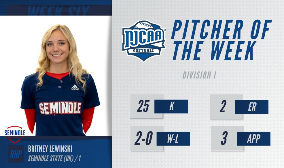 Straight ⛽️!

Britney Lewinski of <a href="/WSCCsoftball/">WaltersStSoftball</a> is the #NJCAASoftball DI Pitcher of the Week! 💫

#NJCAAPOTW