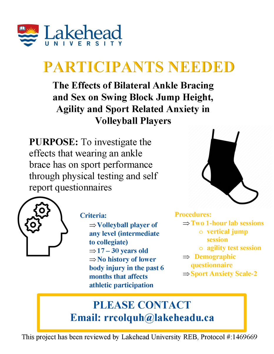 LakeheadUKIN's tweet photo. Are you a volleyball player? We need you for an MSc thesis project.  

Check out the criteria below to see if you qualify! https://t.co/UBgICP31h5